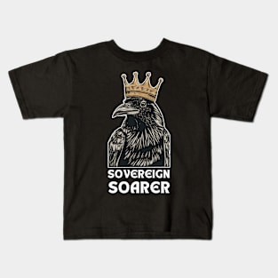 A Crow Wearing A Crown Kids T-Shirt